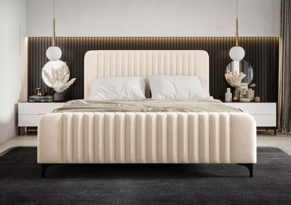 Gulta Modena Standard ar stelāžu Guļamvietas platums: 160 cm, Guļamvietas garums: 200 cm, stelāžas tips: koka, · Krēma ·