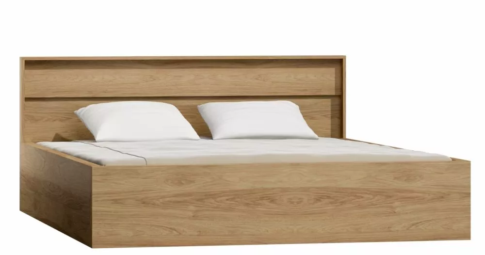 Gulta Mediolan M9 ar stelāžu Guļamvietas platums: 160 cm, Guļamvietas garums: 200 cm, · Dabīgs hickory · 167 × 207 × 102