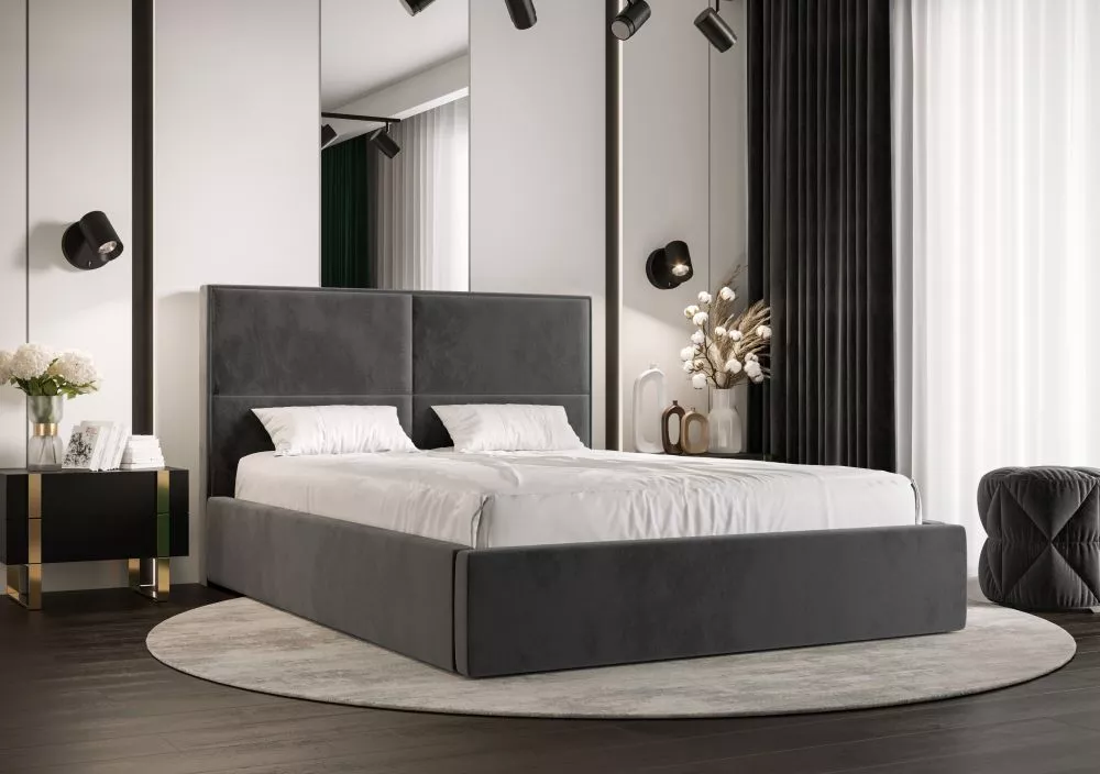 Gulta Apollo Standard ar stelāžu Guļamvietas platums: 140 cm, Guļamvietas garums: 200 cm, stelāžas tips: koka, · Tumši p