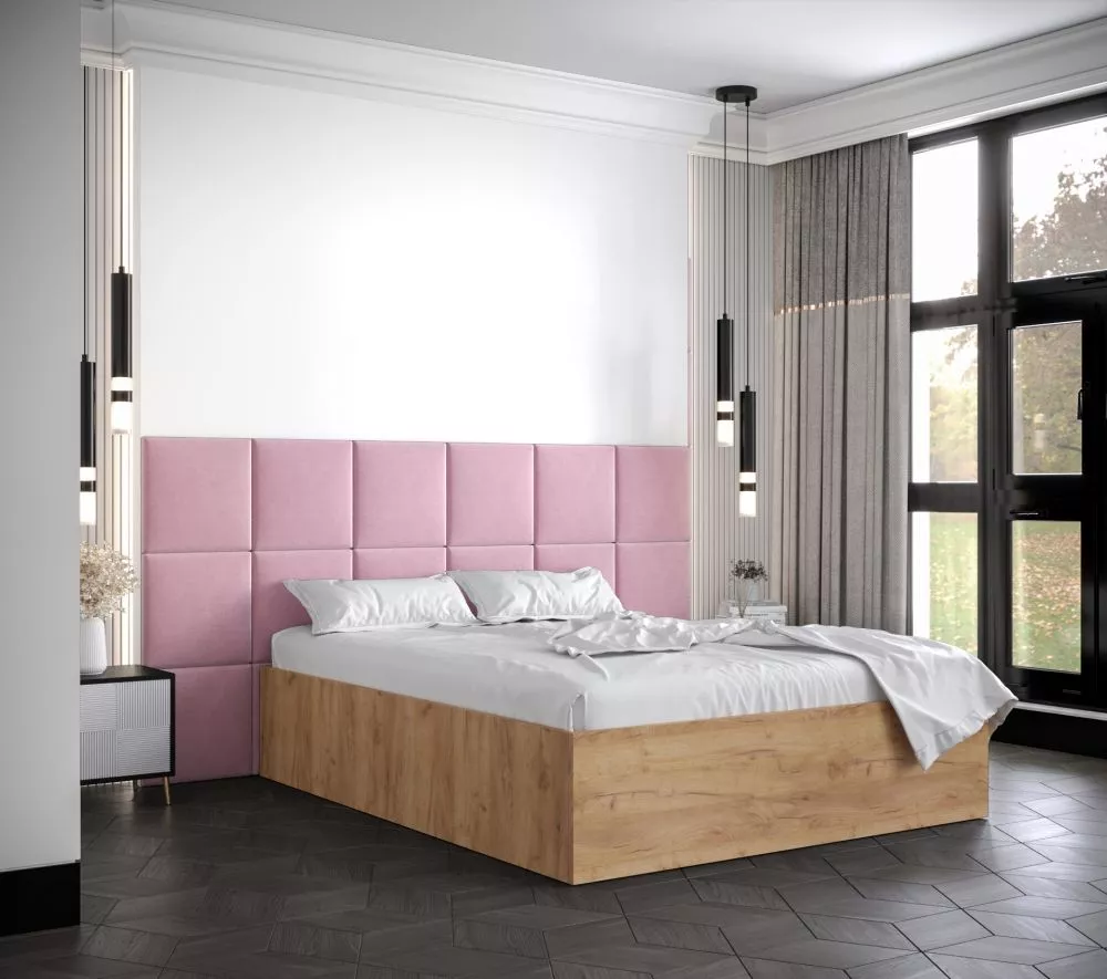 Gulta Bella 4 ar stelāžu Guļamvietas platums: 140 cm, Korpusa krāsa: ozols kraft zelts, Guļamvietas garums: 200 cm, stel