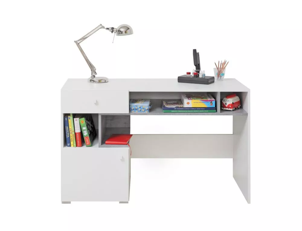 Galds Sigma SI10 · Balts + betons · 125 × 76 × 55 cm