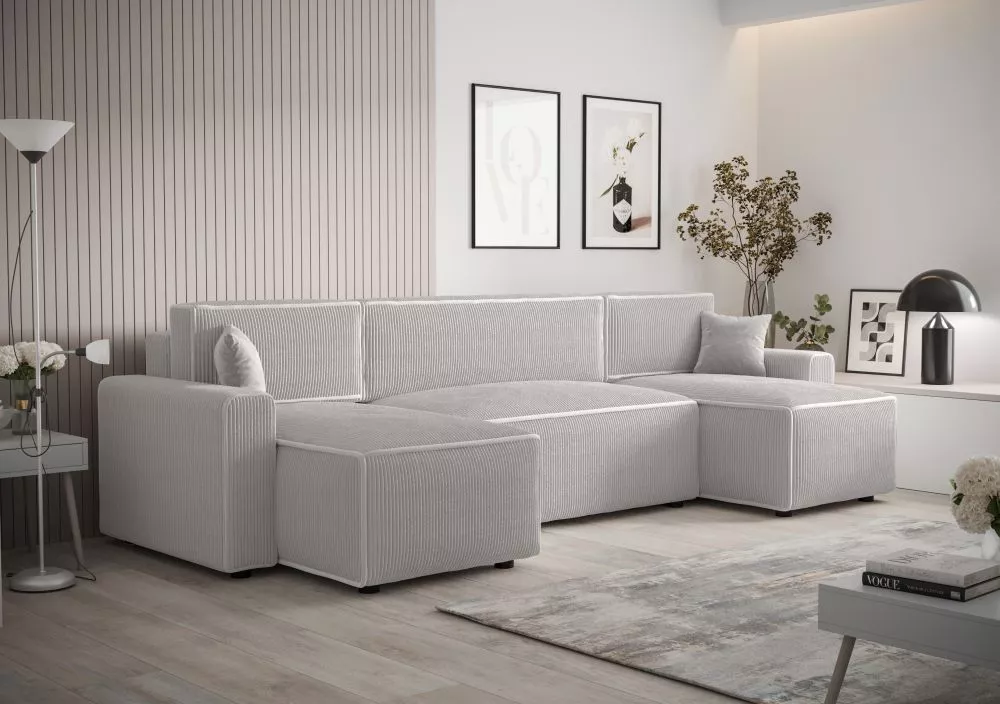 Dīvāns Mira U Bis Standard · Sudrabs · 140 × 301 × 90 cm