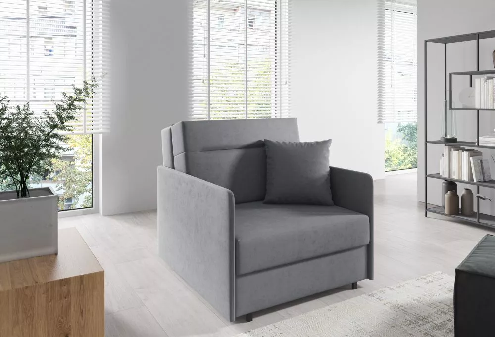 Mīksts krēsls Americano 172 standard Sēdvietas dziļums: 60 cm, · Pelēks · 90 × 90 × 85 cm