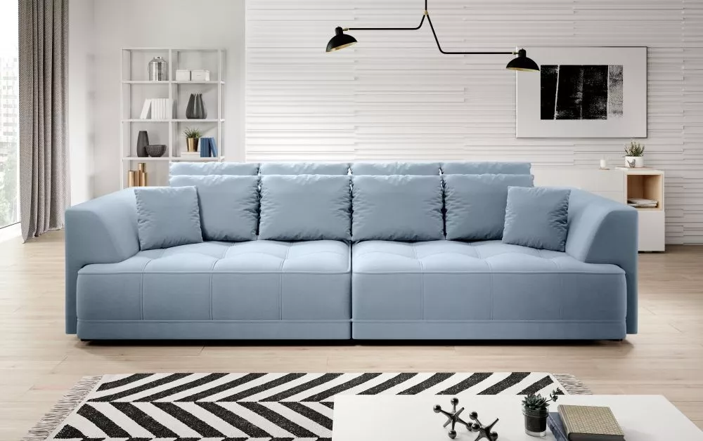 Dīvāns Tiga Bigsofa Standard · Gaiši zils · 136 × 302 × 88 cm