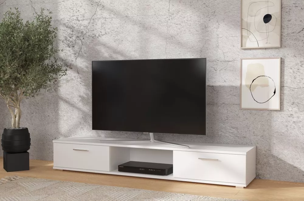 TV tumba Aridea · Balts · 176 × 40 × 28 cm