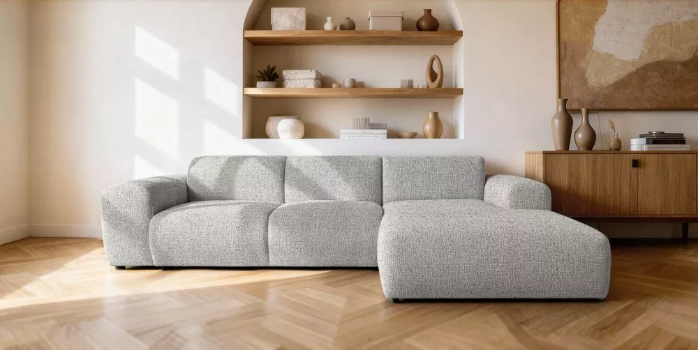 Dīvāns Gin Corner Standard · Bēši pelēks · 192 × 310 × 71 cm