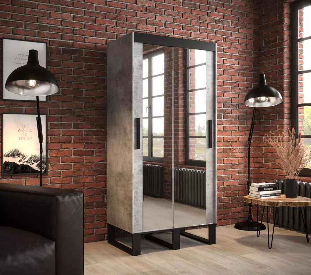 Skapis Loft T3 · Betons · 100 × 62 × 212 cm