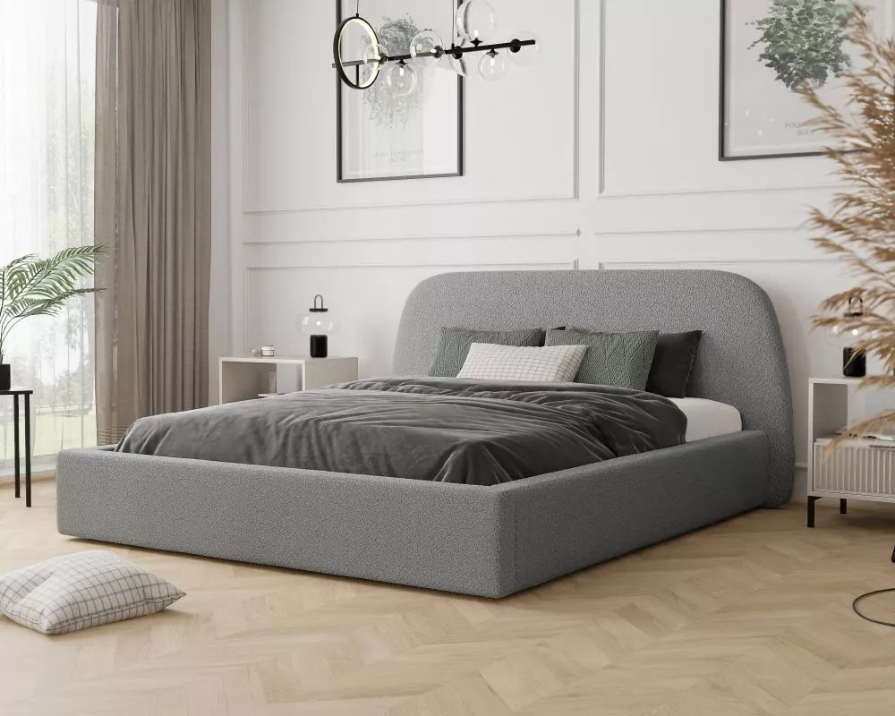 Gulta Cloud Standard ar stelāžu Guļamvietas platums: 140 cm, Guļamvietas garums: 200 cm, stelāžas tips: koka, · Tumši pe