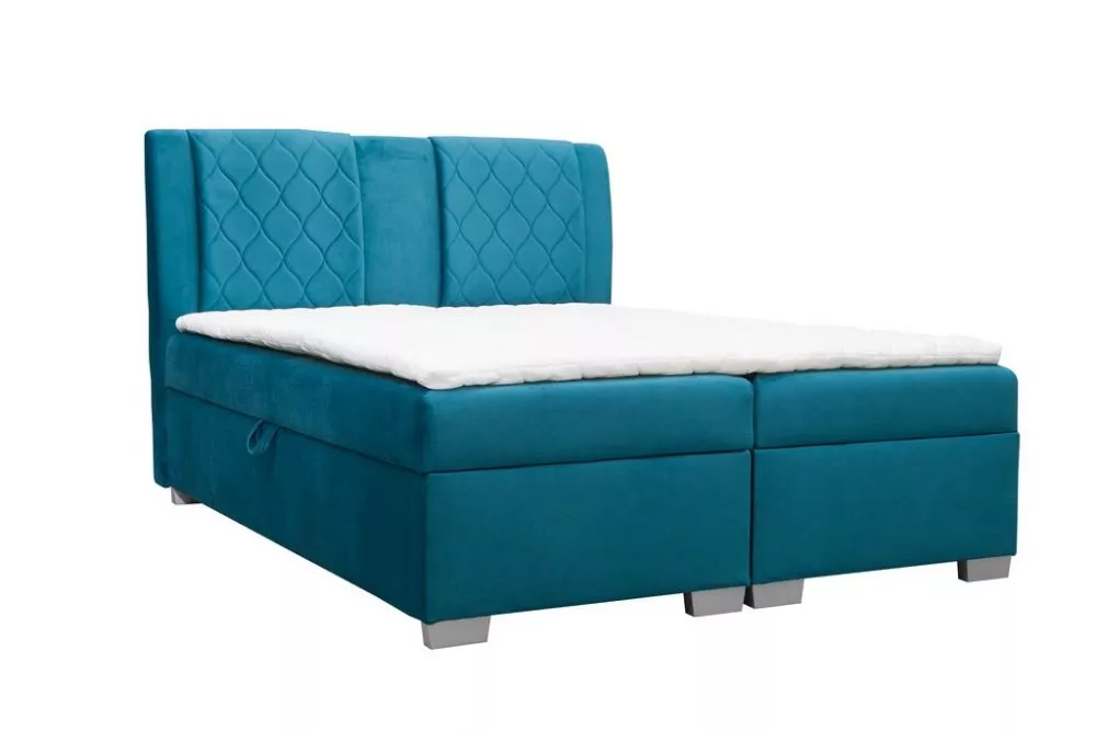 Gulta Kolumbia Standard Guļamvietas platums: 180 cm, Guļamvietas garums: 200 cm, · Tirkīzs · 185 × 216 × 119 cm