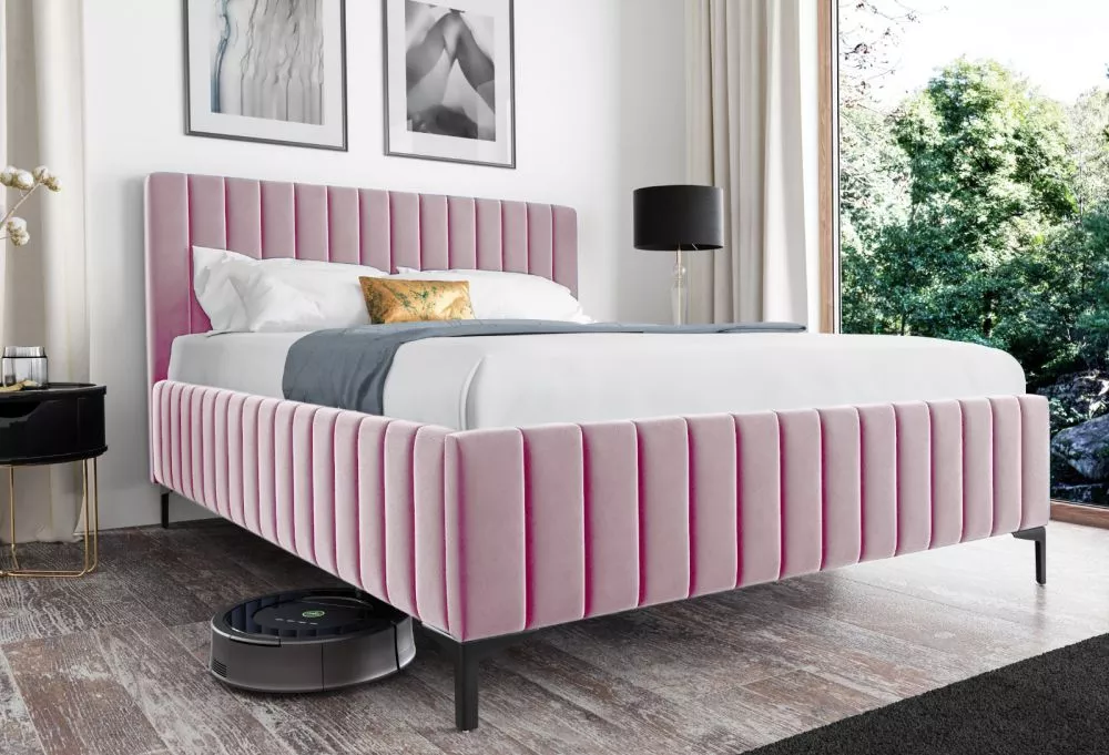 Gulta PK24 Comfort Basic ar stelāžu Guļamvietas platums: 160 cm, Guļamvietas garums: 200 cm, stelāžas tips: koka, · Rozā