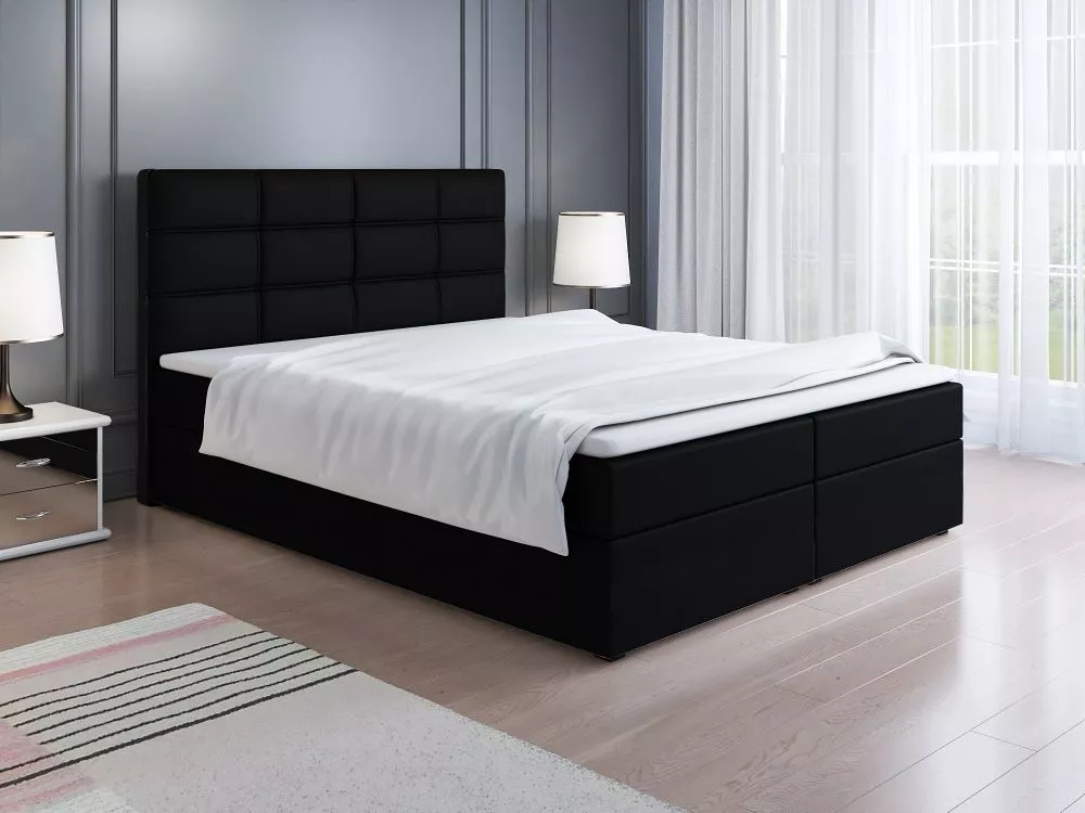 Gulta Classic 1 Boxspring standard Guļamvietas platums: 140 cm, Guļamvietas garums: 200 cm, · Melns · 140 × 209 × 115 cm