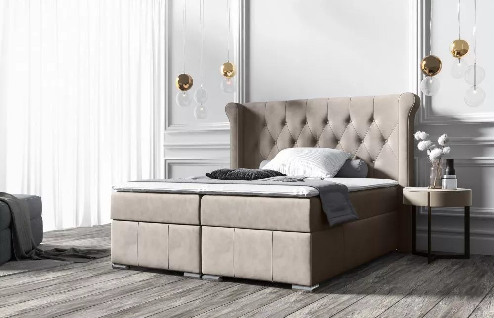 Gulta Massimo Boxspring Premium Standard Guļamvietas platums: 160 cm, Guļamvietas garums: 200 cm, · Kapučino · 200 × 215