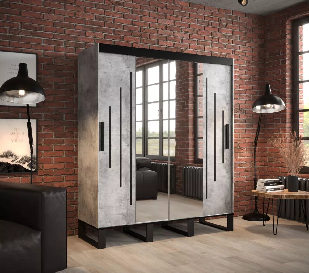 Skapis Loft Y1 · Betons · 180 × 62 × 212 cm