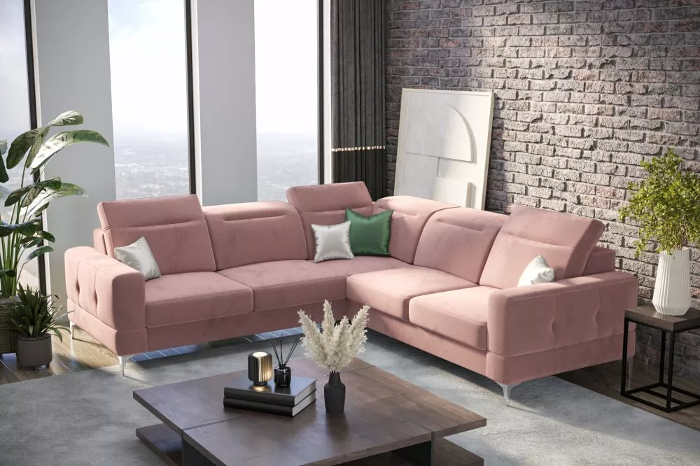 Dīvāns Malibu Max standard · Rozā · 250 × 250 × 90 cm