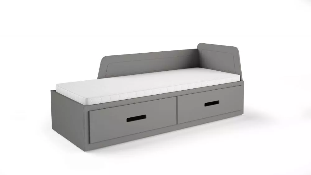 Gulta Mia 80-160x200 ar stelāžām Guļamvietas platums: 80 cm, Guļamvietas garums: 200 cm, · Antracīts · 88.5 × 204.4 × 82
