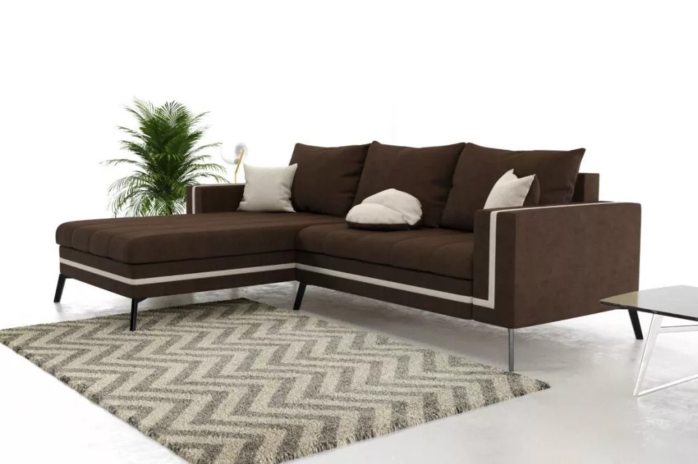 Dīvāns Novigrad Standard · Brūns + krēms · 142 × 257 × 85 cm