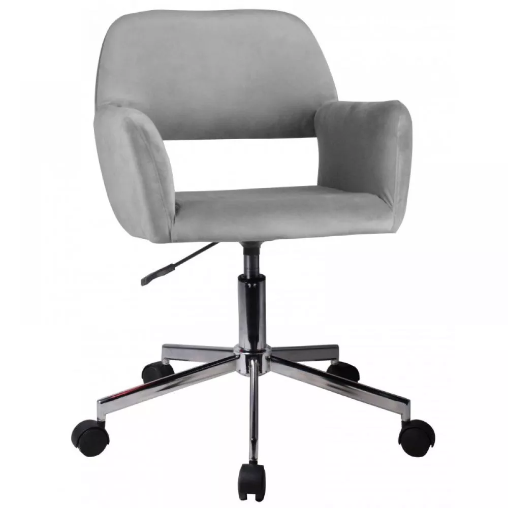 Datorkrēsls FD-22 Welur Sēdvietas platums: 53 cm, · Pelēks · 58 × 60 × 78 cm