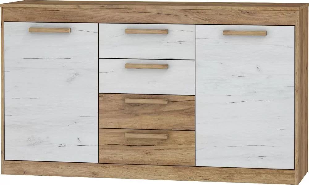 Kumode Maximus MXS 08 · Zelts ozols + balts ozols · 148 × 41.4 × 84.7 cm