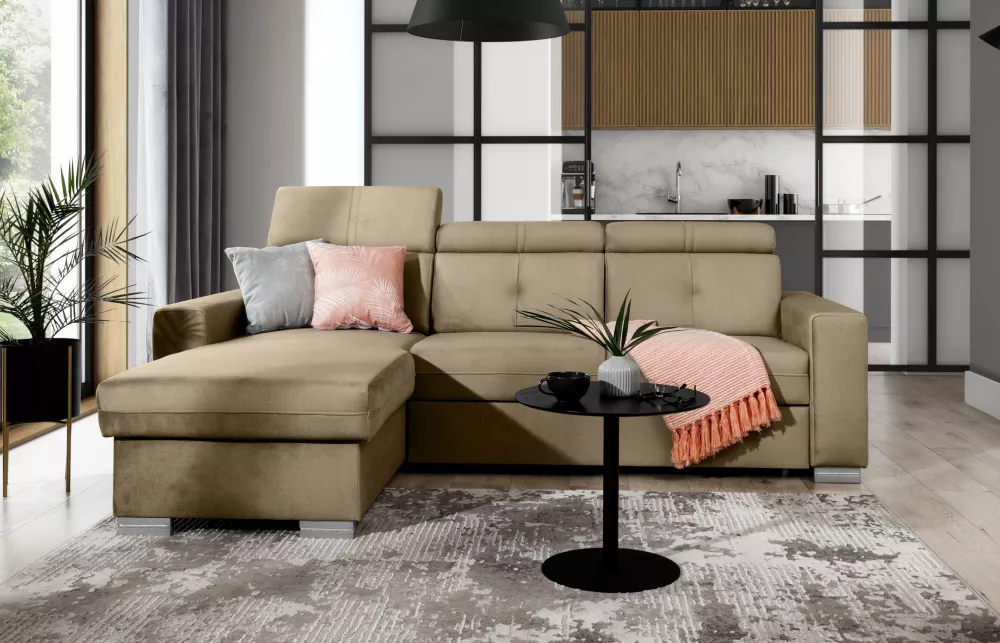 Dīvāns Fresia Premium Standard · Gaiši brūns · 176 × 247 × 104 cm