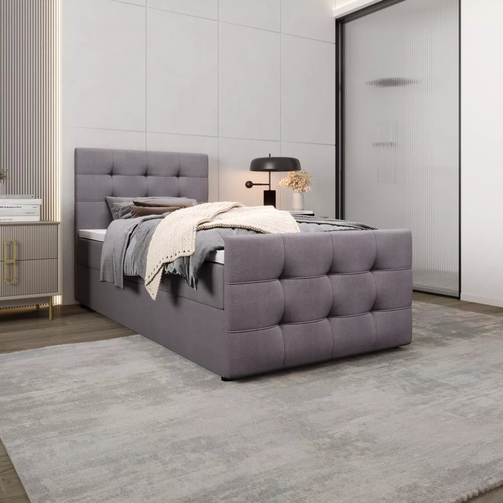 Gulta Milano 2 P Boxspring Standard Guļamvietas platums: 80 cm, Guļamvietas garums: 200 cm, · Pelēks · 80 × 218 × 102 cm