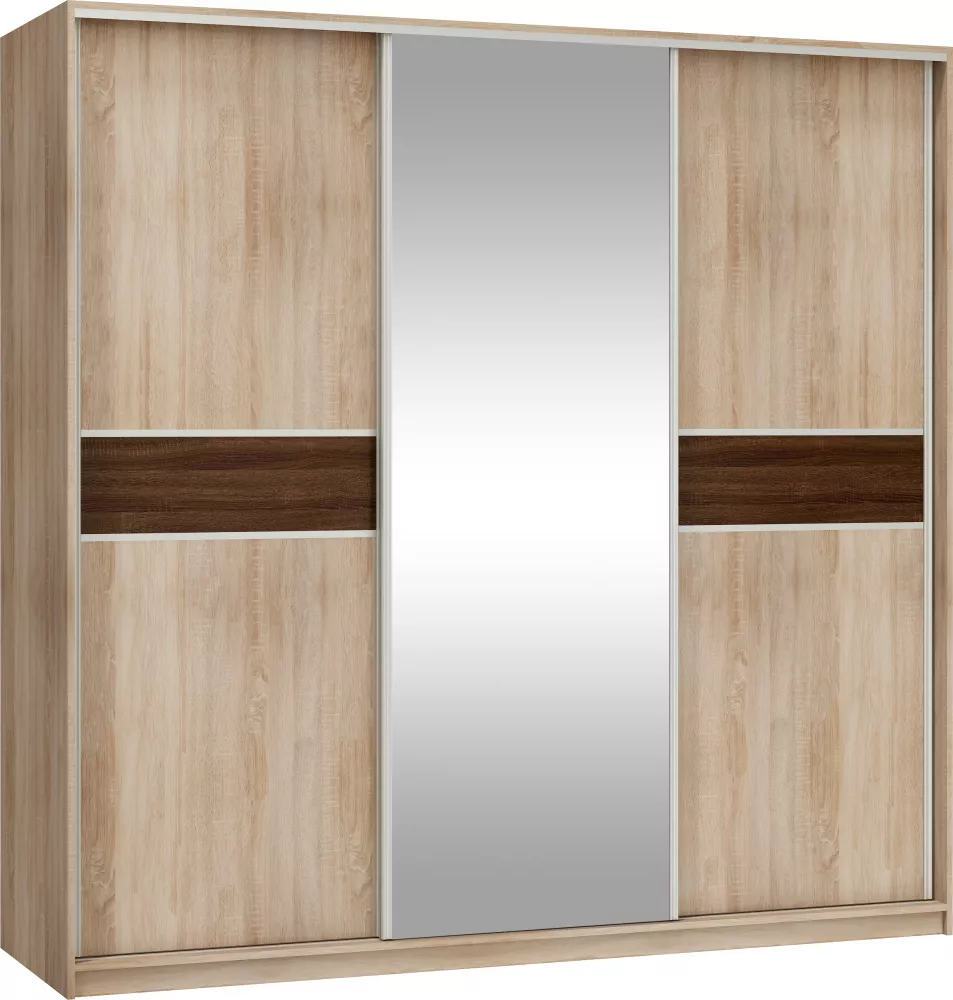 Skapis Puerto L220D · Sonoma + šokolādes sonoma · 220 × 65 × 216 cm
