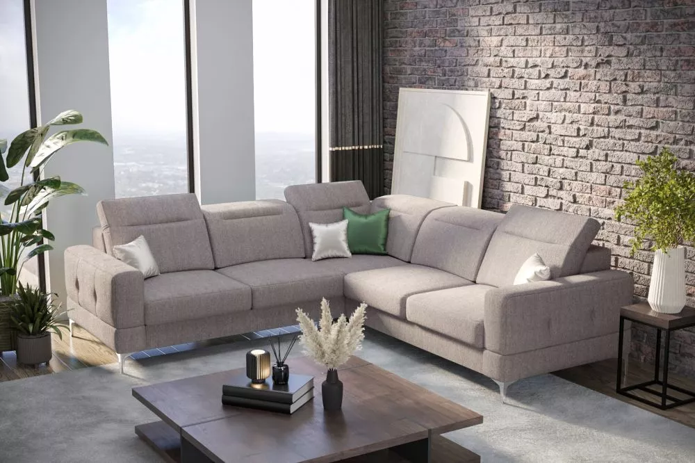 Dīvāns Malibu Max standard · Gaiši pelēks · 250 × 250 × 90 cm