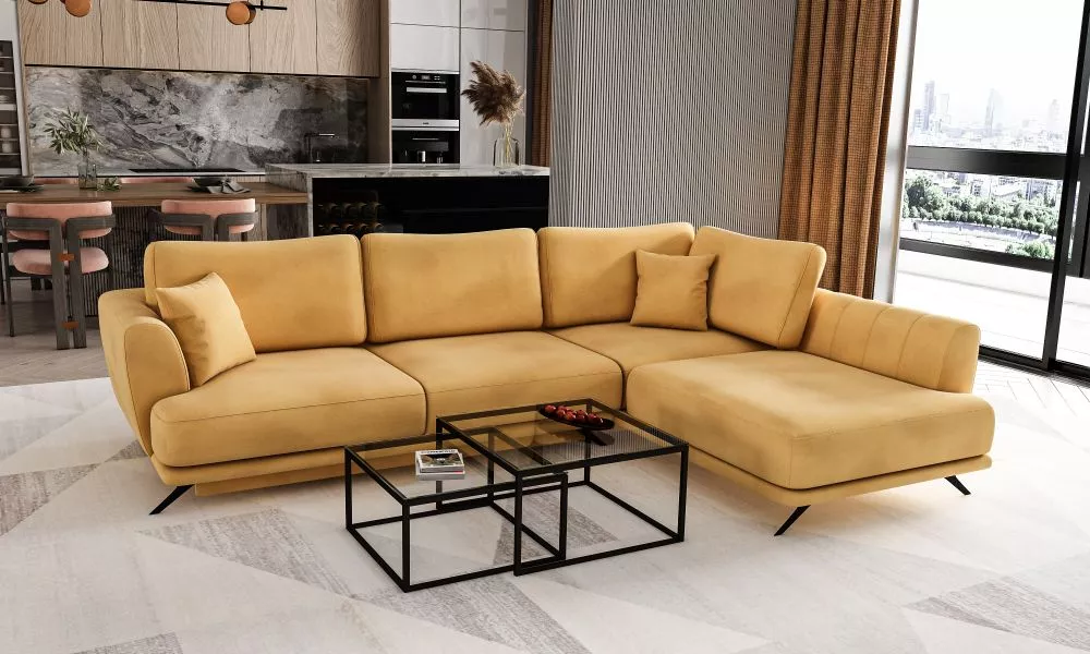 Dīvāns Larde Premium Standard · Dzeltens · 178 × 280 × 90 cm