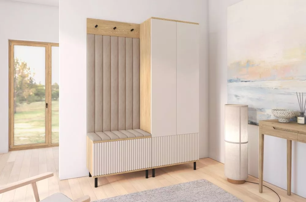 Apavu plaukts Bello 1 Trinity Korpusa krāsa: ozols cremona + kašmira, · 140 × 195 × 40 cm