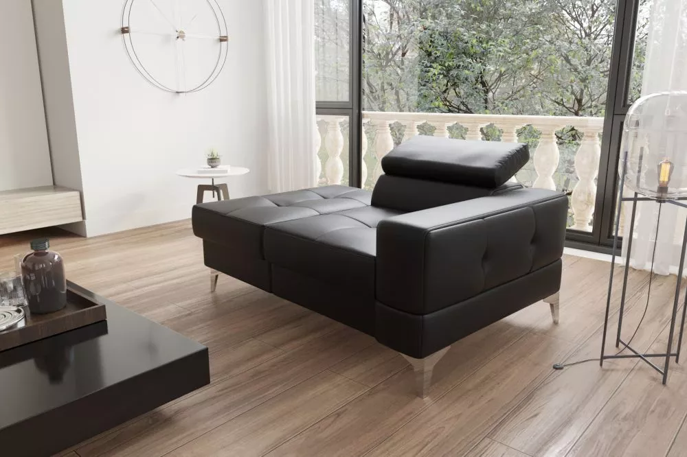 Dīvāns Toscania 1S Premium standard · Melns · 97 × 135 × 78 cm