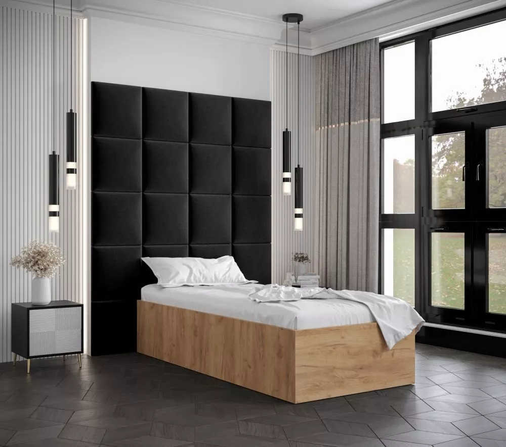 Gulta Bella 3 ar stelāžu Guļamvietas platums: 90 cm, Korpusa krāsa: ozols kraft zelts, Guļamvietas garums: 200 cm, stelā