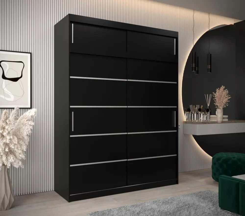 Skapis Verona 1 Premium · Melna · 180 × 62 × 240 cm