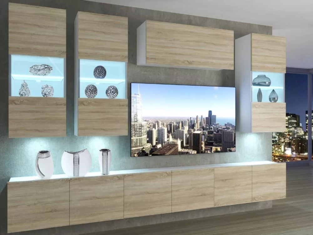 Sekcija Imperium 5 ar LED Korpusa krāsa: balts, · 300 × 36 cm