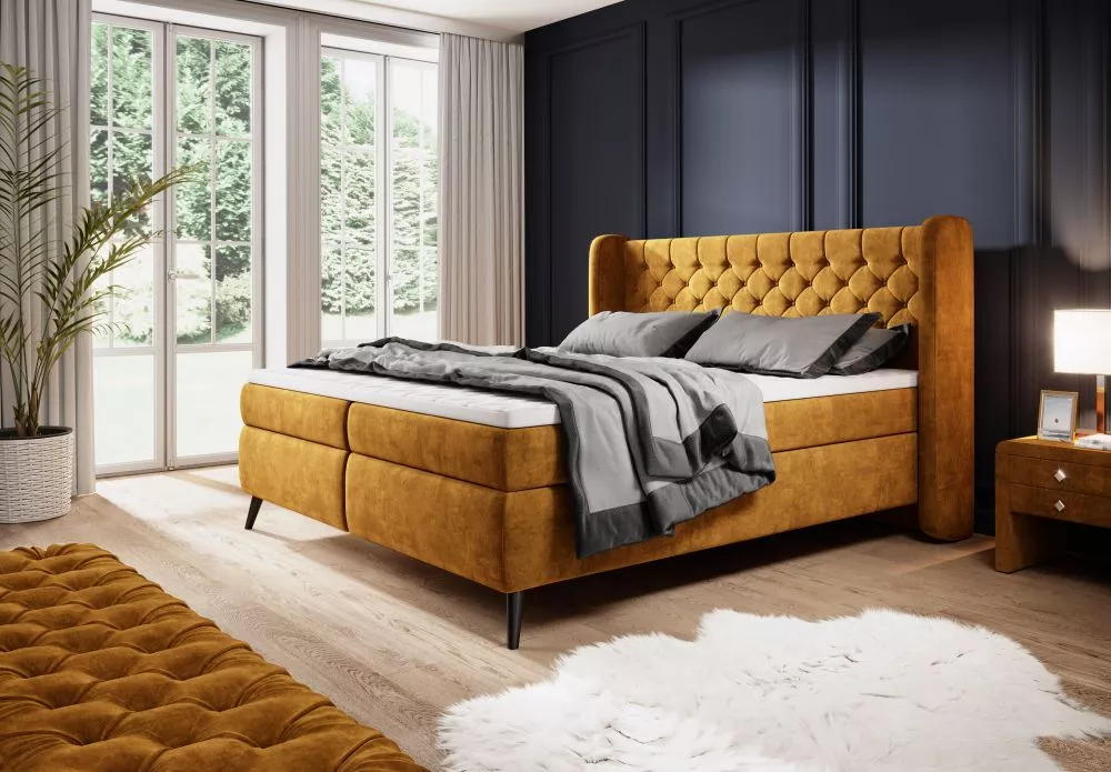 Gulta Madison Boxspring Guļamvietas platums: 140 cm, Guļamvietas garums: 200 cm, · 157 × 214 × 123 cm