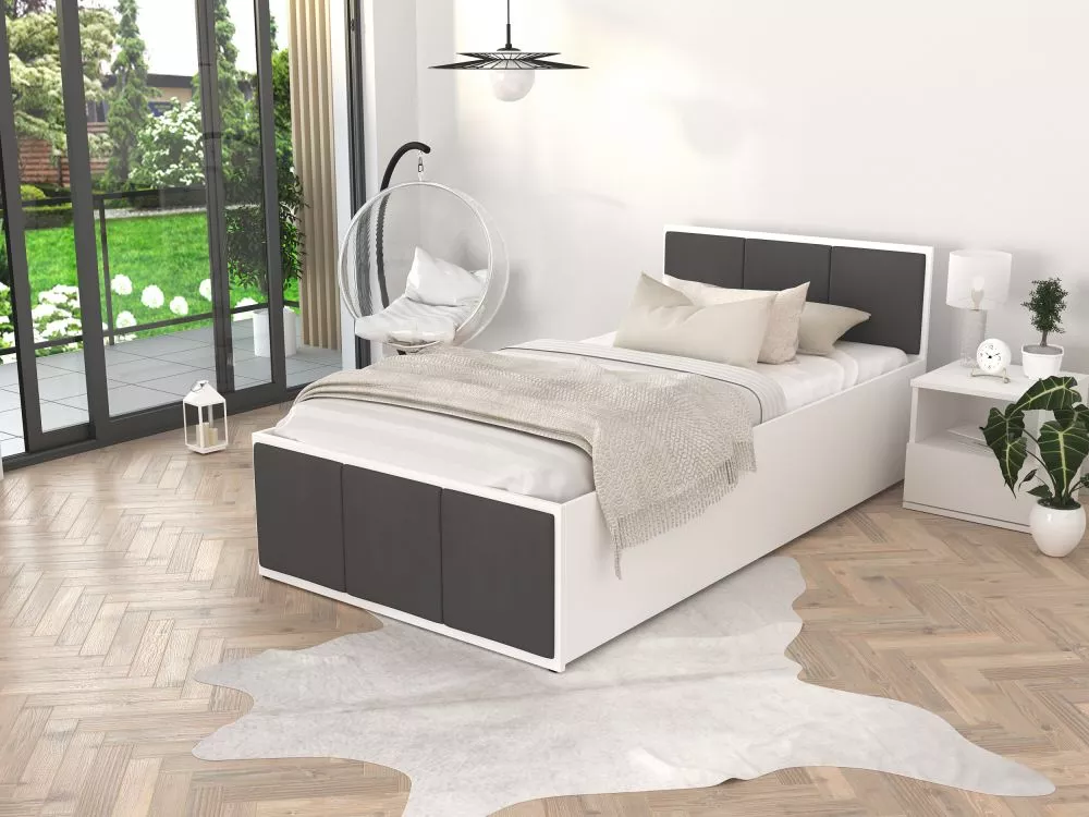 Gulta Panama T White D ar stelāžu Guļamvietas platums: 120 cm, Korpusa krāsa: balts, Guļamvietas garums: 200 cm, stelāža