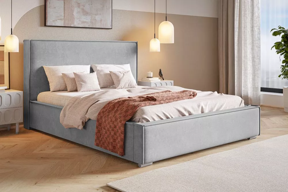 Gulta Bed 8 standard ar stelāžu Guļamvietas platums: 90 cm, Guļamvietas garums: 200 cm, stelāžas tips: koka, · Pelēks · 