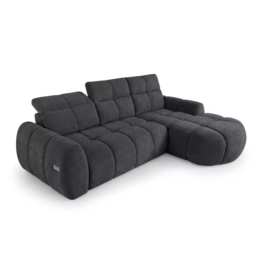 Dīvāns Sorena Mini Standard · Melns · 190 × 275 × 88 cm