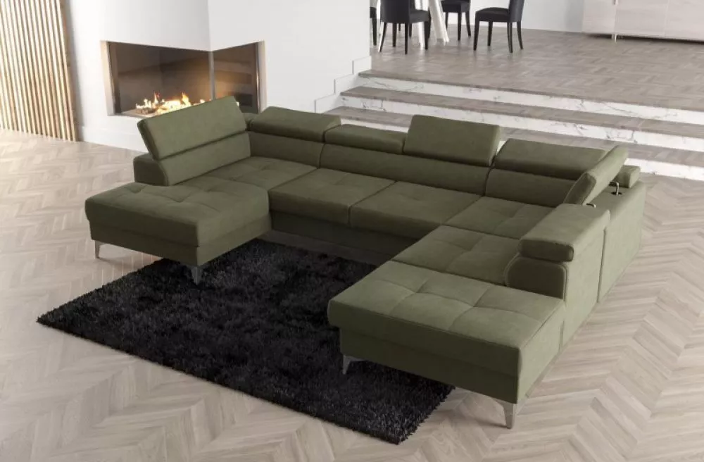 Dīvāns Toscania Max 2 standard · Olīvu · 220 × 350 × 78 cm