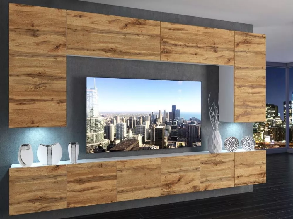 Sekcija Imperium 2 ar LED Korpusa krāsa: balts, · 300 × 36 cm