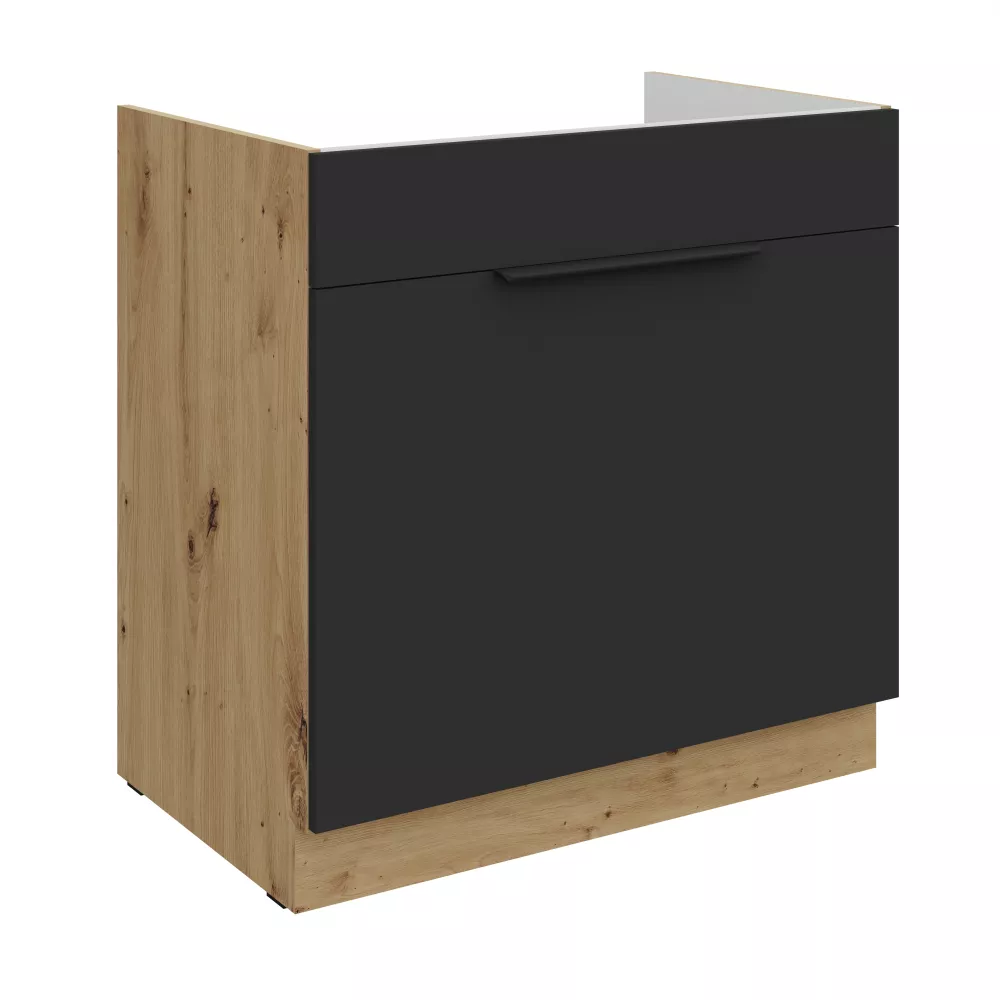 Virtuves skapis Aria Black 80 ZL 1S BB