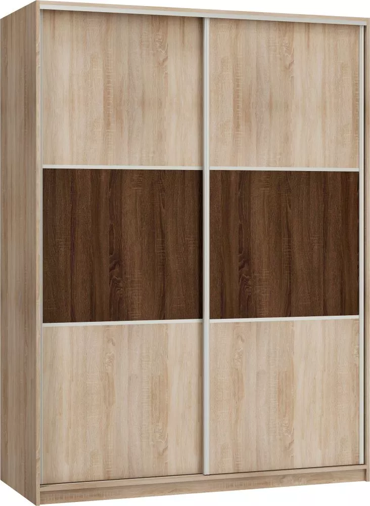 Skapis Rico 160A · Sonoma + šokolādes sonoma · 160 × 65 × 216 cm