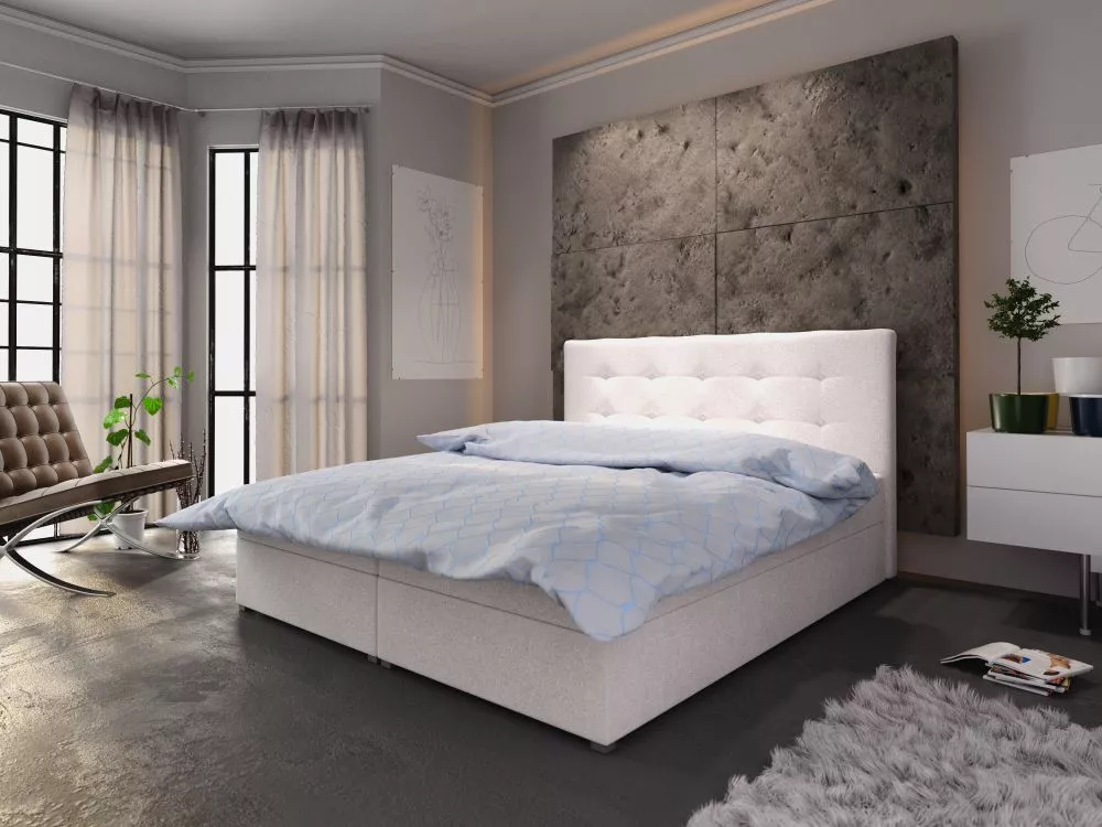 Gulta Fado 1 Boxspring Standard Guļamvietas platums: 160 cm, Guļamvietas garums: 200 cm, · Bēšs · 165 × 208 × 106 cm