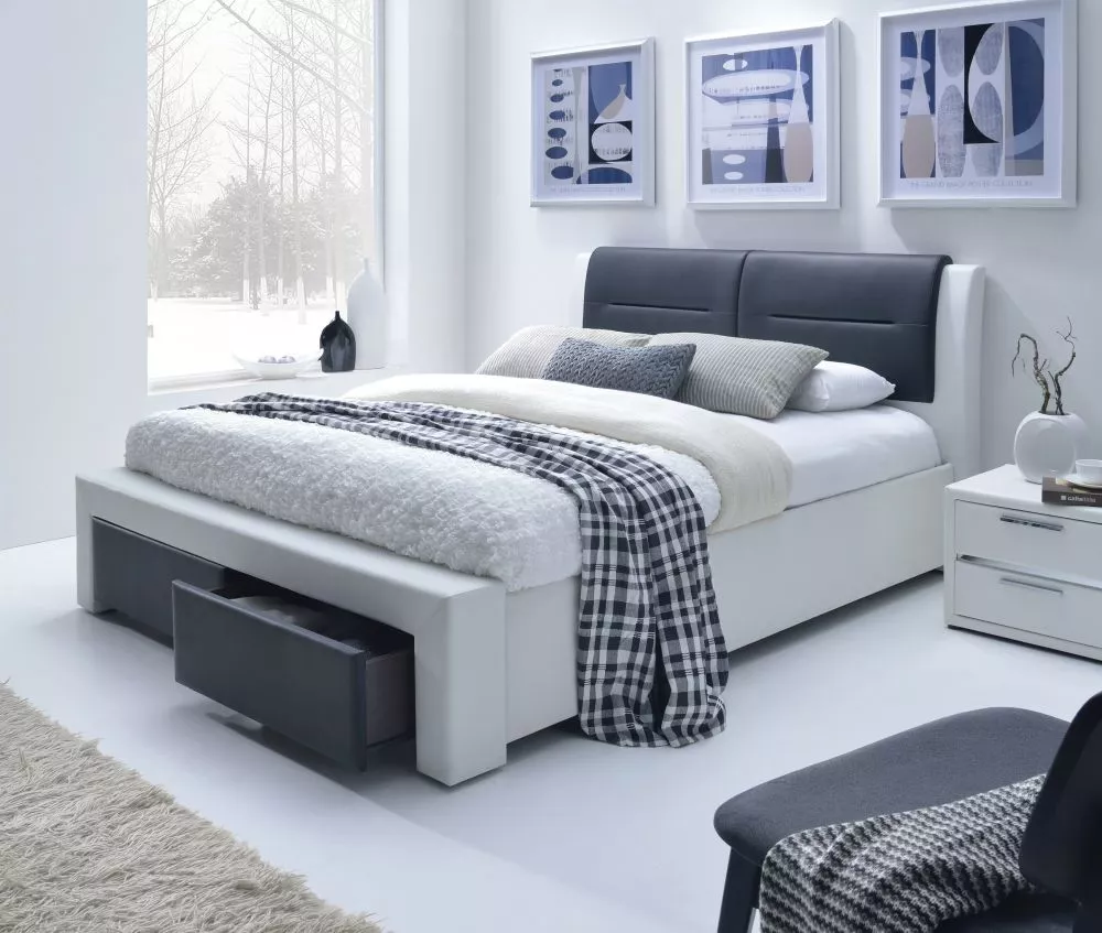 Gulta Cassandra S ar stelāžu Guļamvietas platums: 160 cm, Korpusa krāsa: balts, Guļamvietas garums: 200 cm, · 172 × 225 