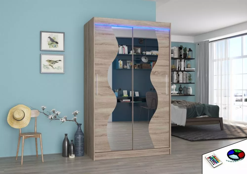 Skapis Oswald ar LED · Trifele · 120 × 58 × 200 cm