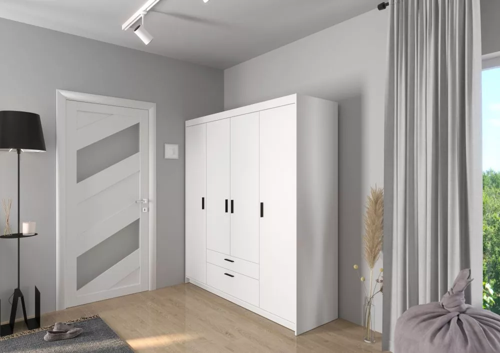 Skapis Elena 4D · Balts · 176.3 × 53 × 190.5 cm