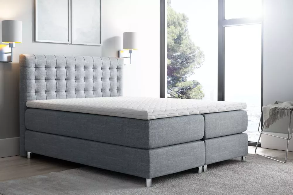 Gulta Primo Boxspring Premium Standard Guļamvietas platums: 180 cm, Guļamvietas garums: 200 cm, · Pelēks · 180 × 215 × 1