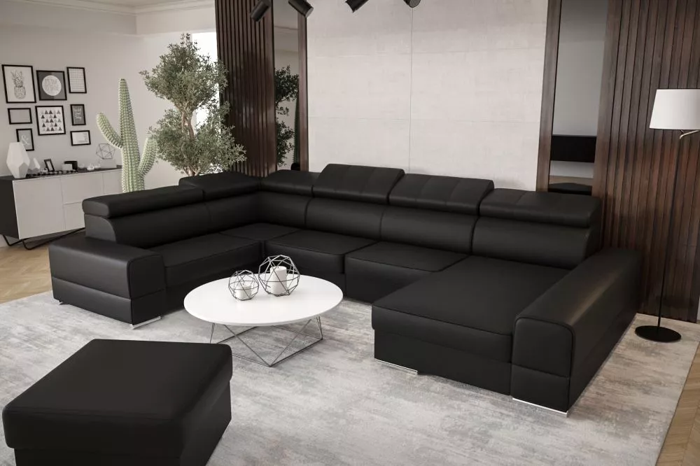 Dīvāns Royal Max 2 standard · Melns · 230 × 375 × 79 cm