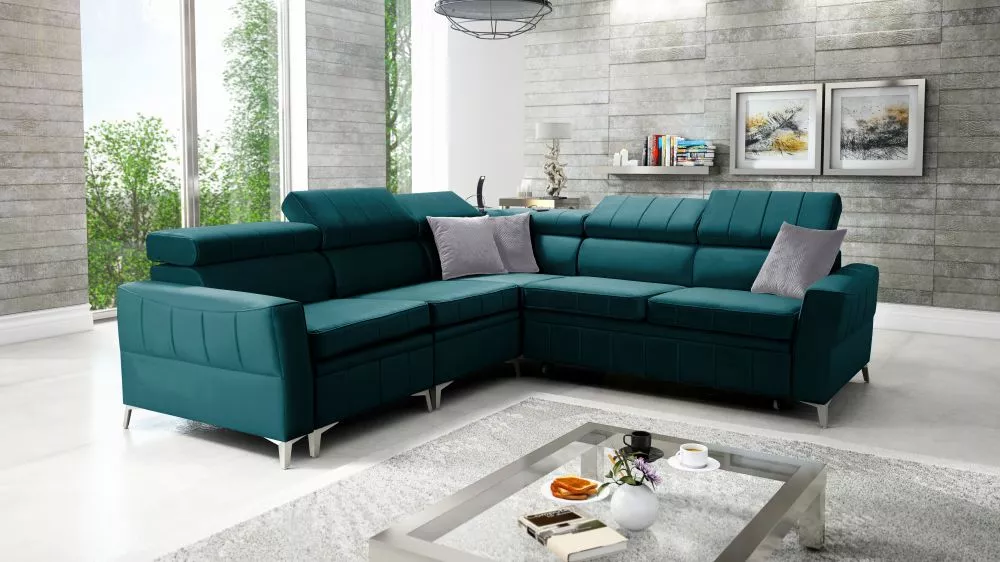 Dīvāns Bartez 4 Standard · Tirkīzs · 262 × 272 × 80 cm