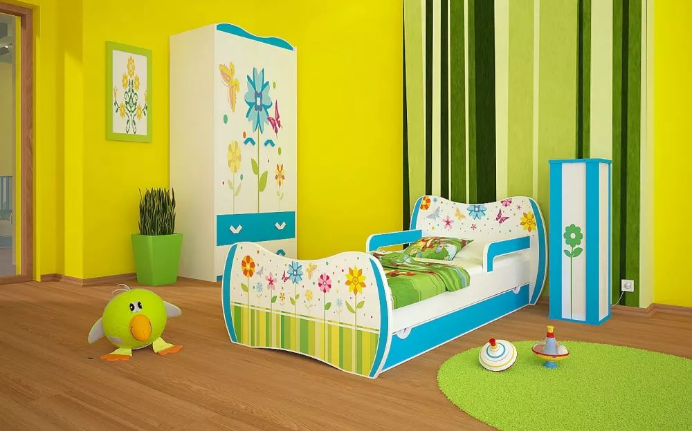 Bērnu gulta Dream L06 180x90 DM09 ar stelāžu Guļamvietas platums: 90 cm, Guļamvietas garums: 180 cm, · 114 × 184 × 71 cm