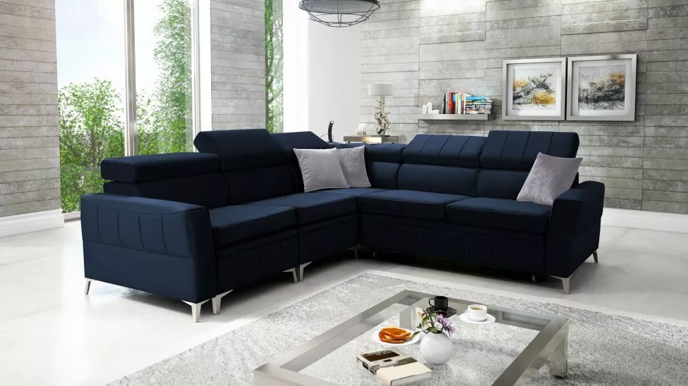 Dīvāns Bartez 4 Standard · Zila · 262 × 272 × 80 cm
