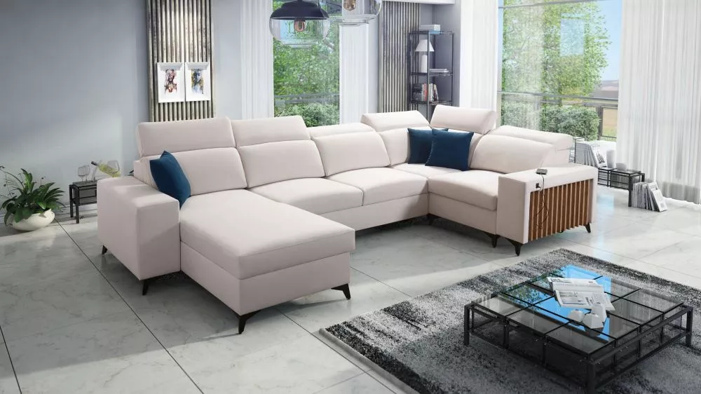 Dīvāns Bartone 4 Standard · Gaišais krēms · 203 × 361 × 83 cm